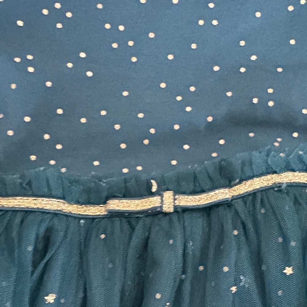 *Hanna Andersson Green Long Sleeve Tulle Star Dress-size 6-7 - Picture 7 of 8